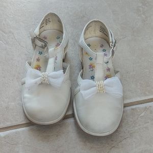 Girls 7.5 toddler white fancy dress wedding shoes